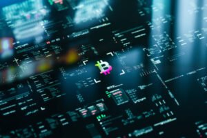 Crypto currency Bitcoin E-commerce concept graphic user interface background.